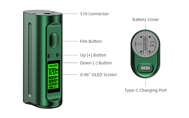 Arez 120 Box Mod - Exploded View